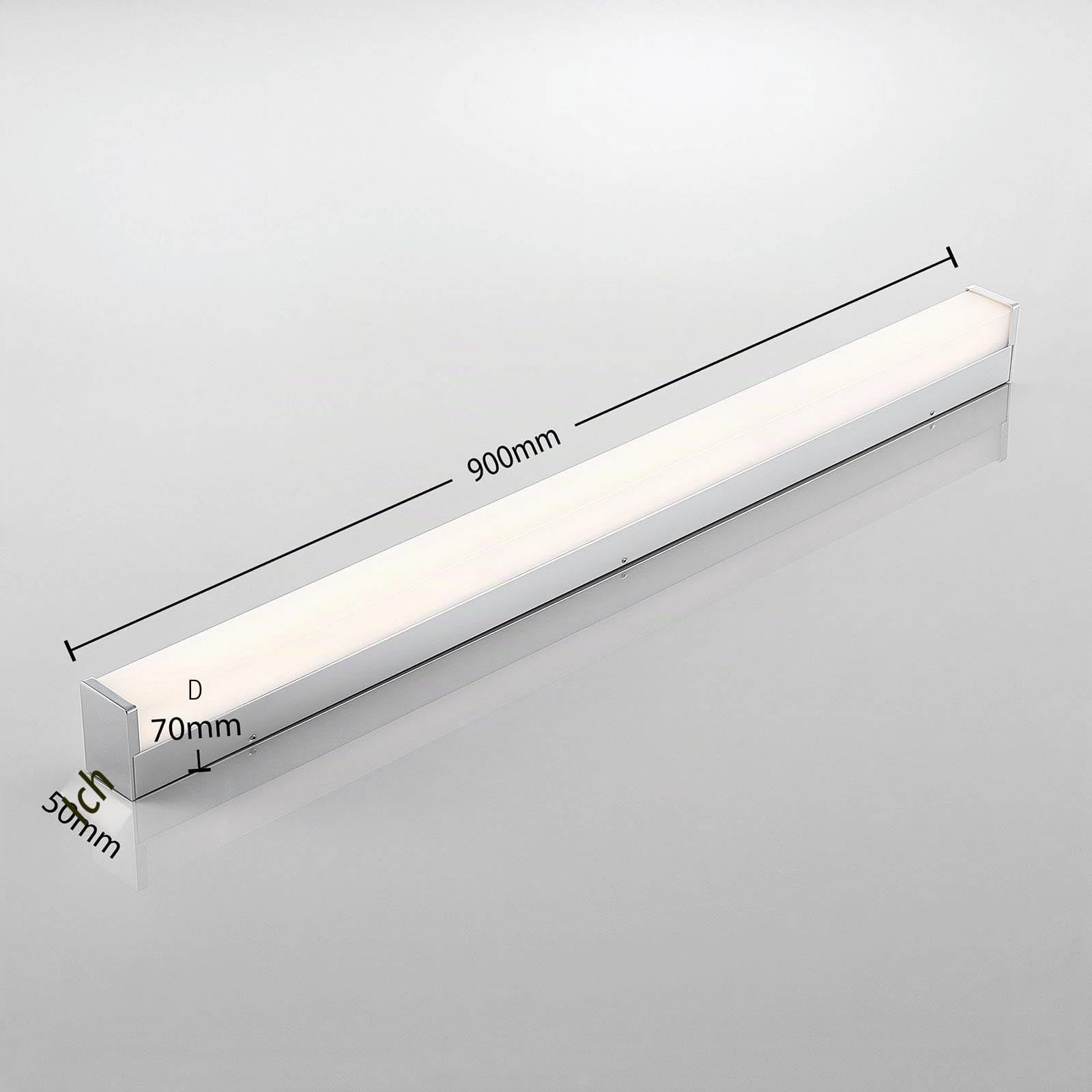 Lindby LED Wandleuchte, Wandlampe Bad Klea (spritzwassergeschützt (Modern) in Chrom aus Aluminium (1 flammig) - Wandleuchten Spiegelleuchte Badezimmer Wandbeleuchtung Badezimmerleuchte