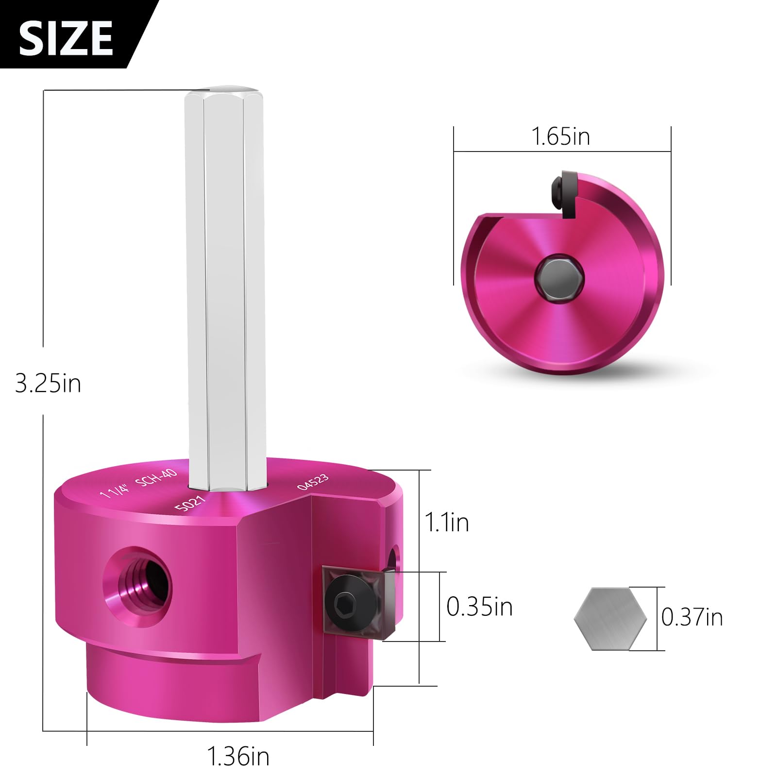 Alésoir de tuyau en PVC avec tête de 3,8 cm, économiseur de douille avec tige hexagonale de 1,9 cm, outil d'alésoir de raccord de tuyau en plastique ABS pour plomberie SCH.40 CPVC ABS