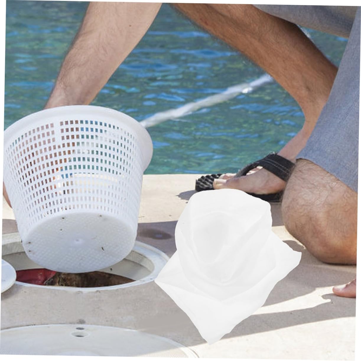 YARNOW 60 Piezas Filtro De Piscina Bolsa De Calcetín De Malla Accesorios De Limpieza De Piscina Calcetines De Cesta De Skimmer De Piscina Filtro De Reemplazo De Piscina Calcetín De