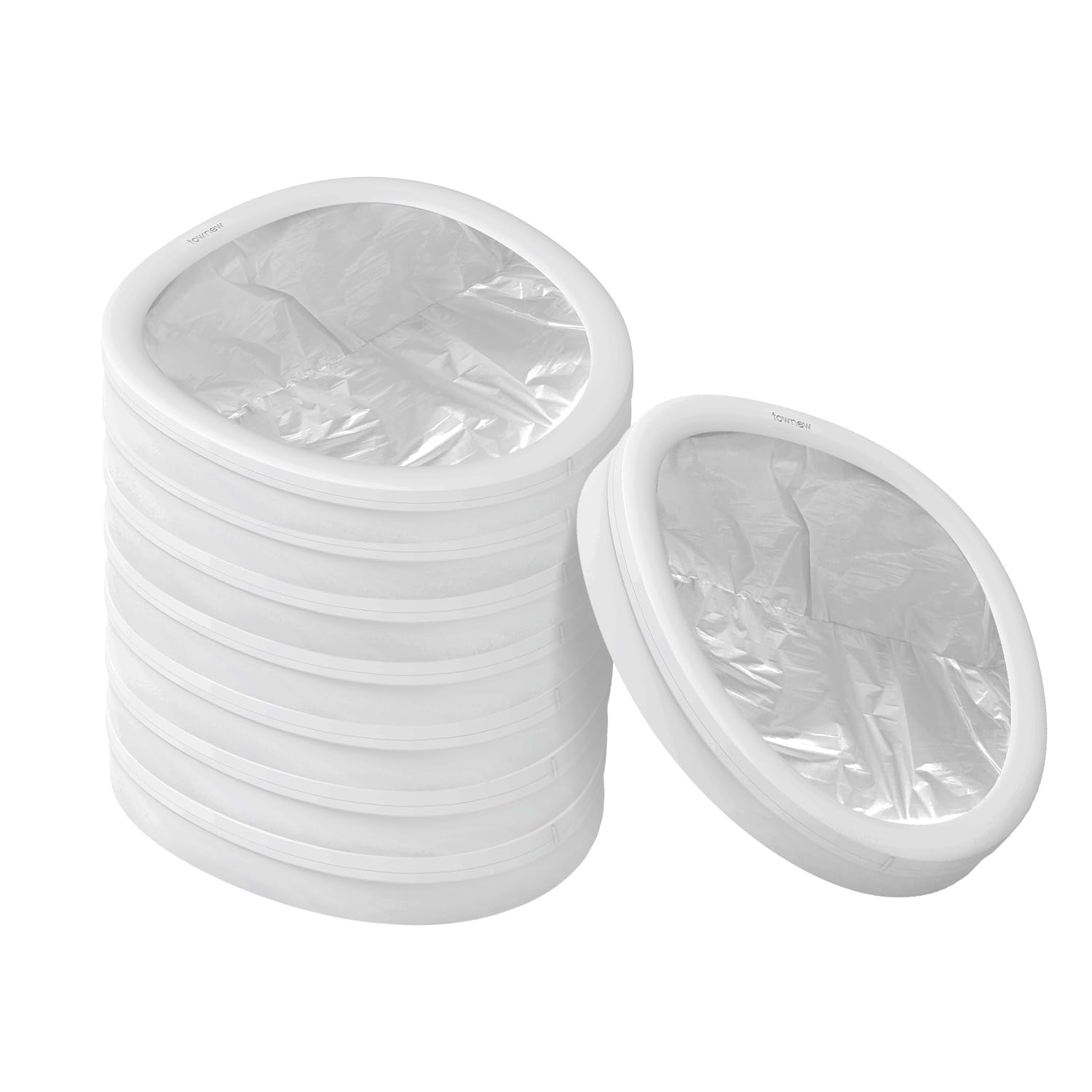 Sacs poubelle électriques TOWNEW T Air One : recharge de 8 anneaux blancs pour stopper les fuites