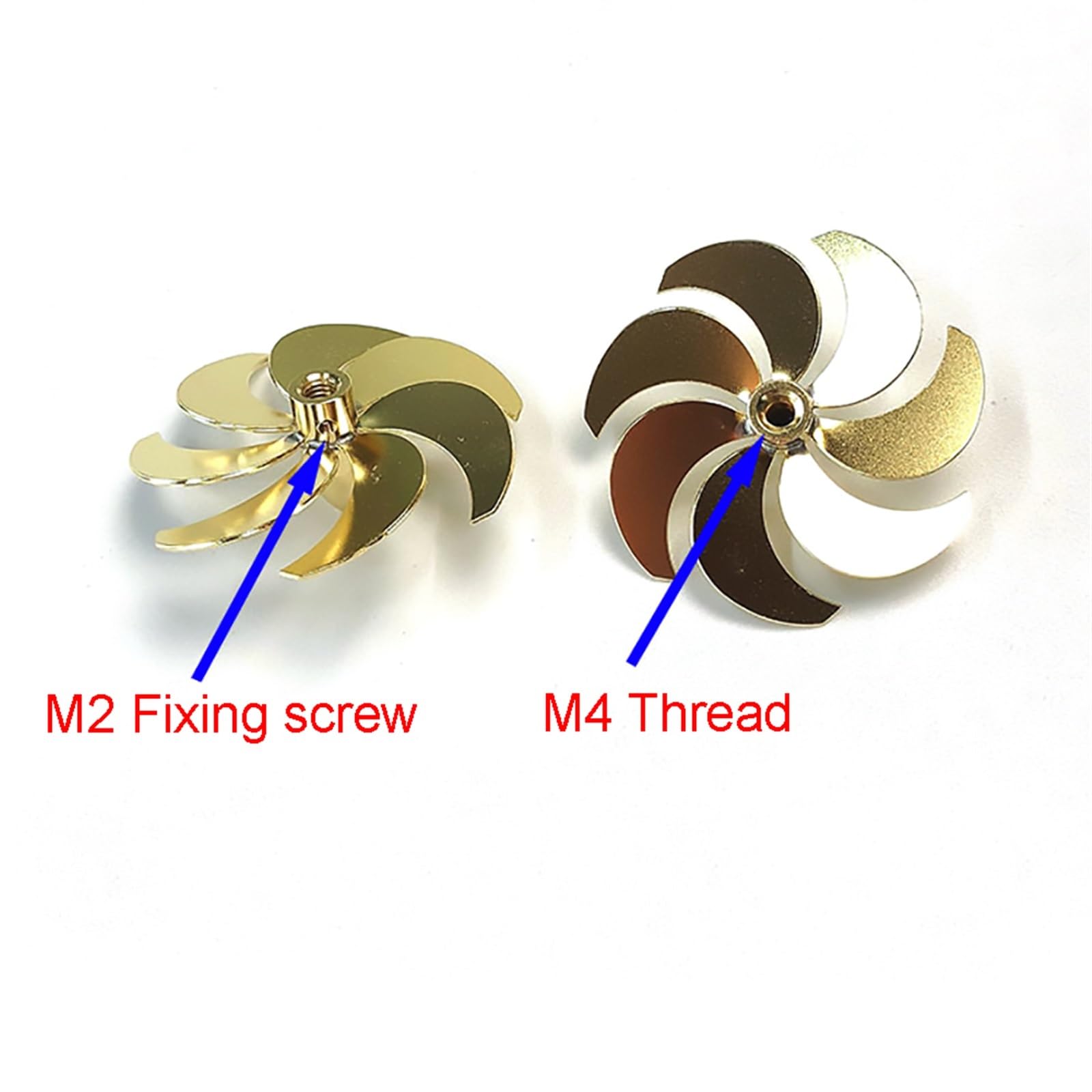 Hélices De Maquettes De Bateaux, Hélice De Bateau RC à 7 Pales M4, Accessoires En Cuivre De 28mm, For échelle De Bateau RC, Porte-avion Marin, Modèle De Bateau De Pêche Sous-marin, Arbre