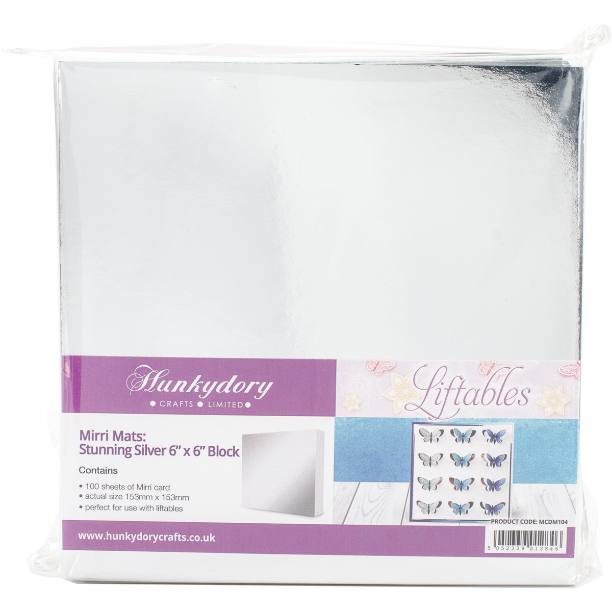 Hunkydory Crafts Silver Hunkydory Mirri Super-Reflective 6"X6" Cardstock Mats 144/Pk