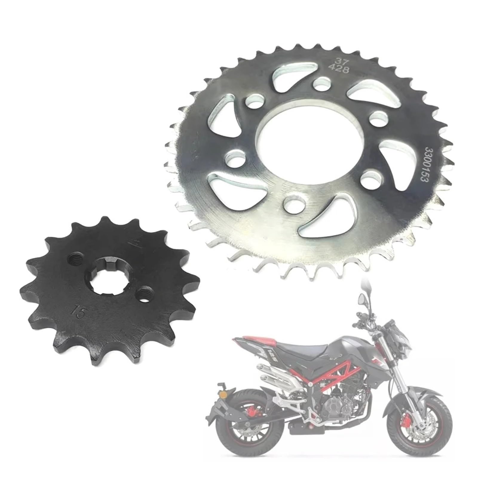 Moto Ingranaggi catene Motocicletta Per ben&elli BJ125-3E TNT125 TNT 125 TNT135 TNT 135 Pignone Anteriore Posteriore Catena Ruota Ingranaggi Ingranaggi Catena Pignone 15T 37T Pignone