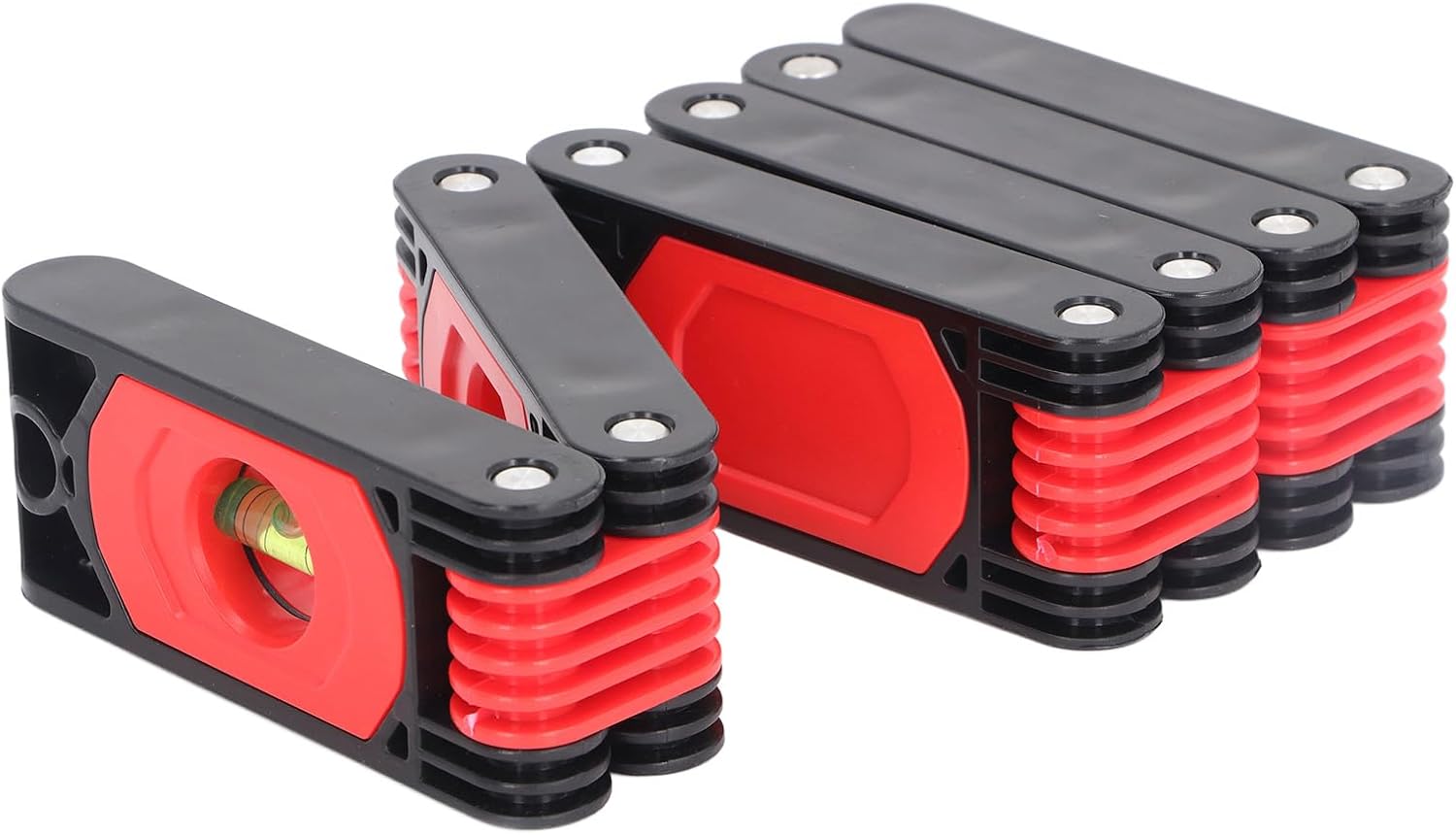 折りたたみ式レベル、折りたたみ式レベルツールマルチアングル測定木工ツール6セクションポータブルレベリング測定磁気アルミニウムレベル