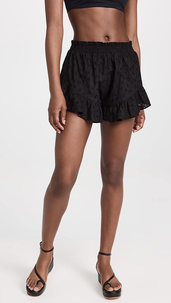 Playa Lucila Women's Ruffle Shorts, Black, XS | Amazon.com