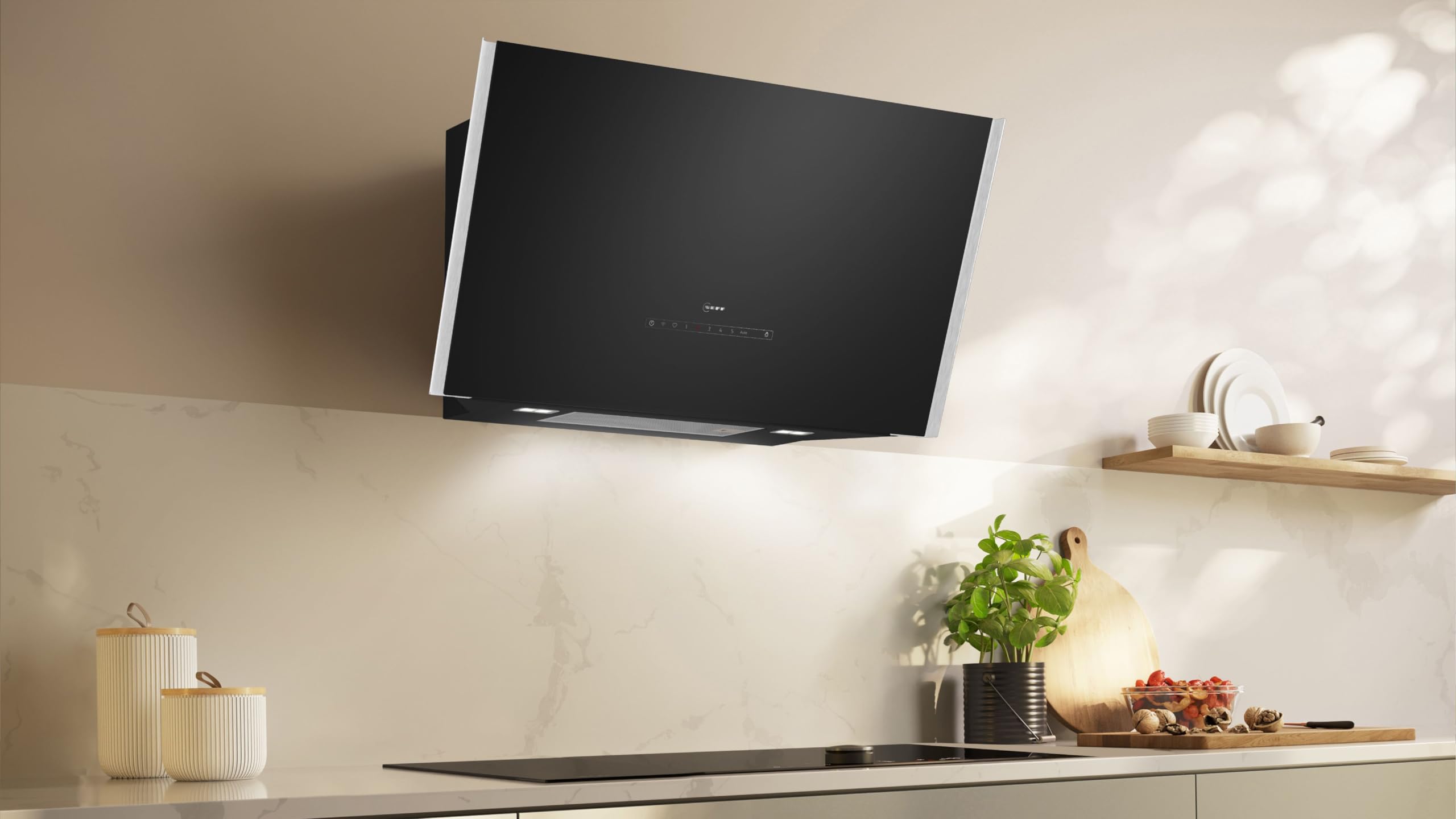 NEFF D98IPT2S0 N 90 Smarte Wandesse Dunstabzugshaube 90 cm Efficient Drive Automatischer Luftsensor Touch Control