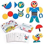 Coogam Wooden Pattern Blocks - Tangram Shape Puzzle Set Color Sorting Stacking Game Wood Animal Jigsaw Preschool Montessori Brain Teaser STEM Gift for 3 4 5 Years Old Toddler Kids (60 Pattern Cards)