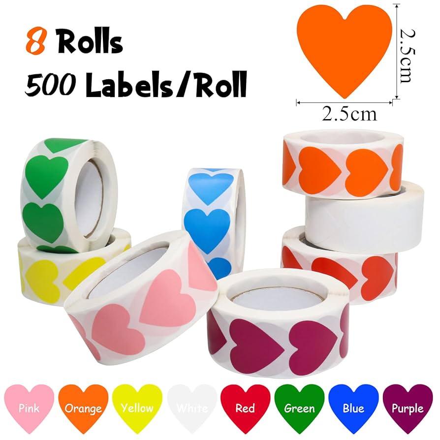 4000 PCS 3/4" Colored Dot Stickers Circle Color Coding Labels, 8 Color