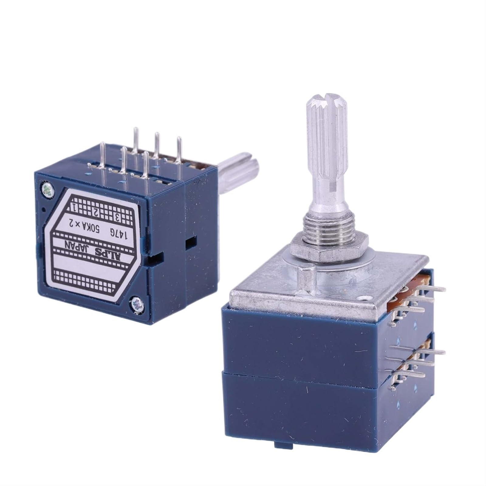 ALPS RK27 10KA 20KA 50KA 100KA 250KA atténuateur de potentiomètre de Volume stéréo 6mm arbre moleté ± 20% for ampli Audio Hifi CD (Size : 10K Ohm)