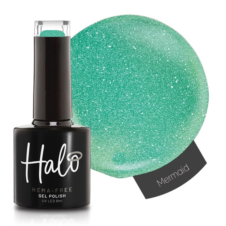 Halo Gel Polish 8ml - Mermaid. UV/LED Gel Nail Polish, Long Lasting & Easy To Apply. Nail Art Colours For Manicure & Pedicure. Gel Polish For Professional & Home Use.