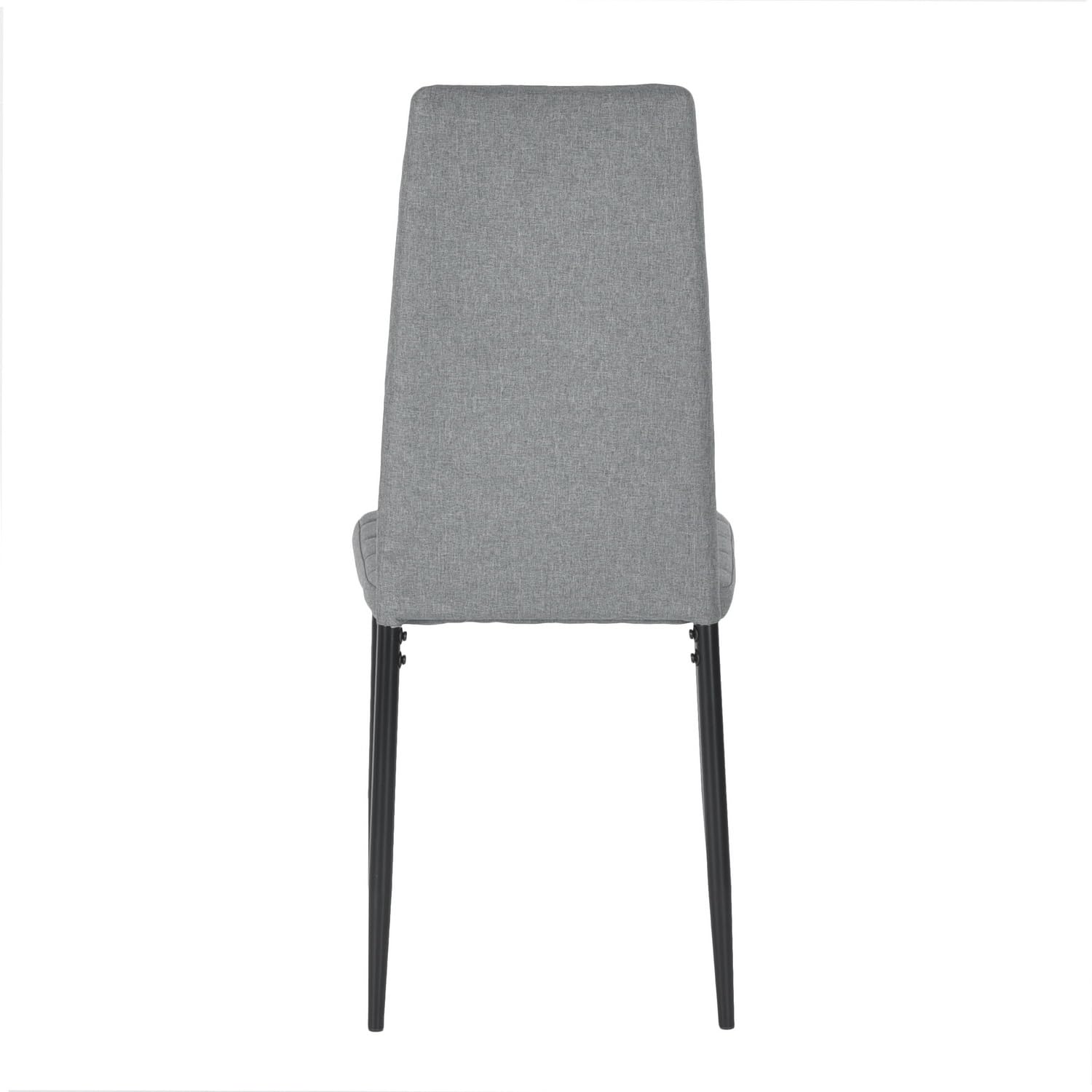 buybyroom - Set di 4 sedie da cucina/sala da pranzo, comode sedie imbottite rivestite in tessuto, con schienale, gambe in metallo, colore: grigio