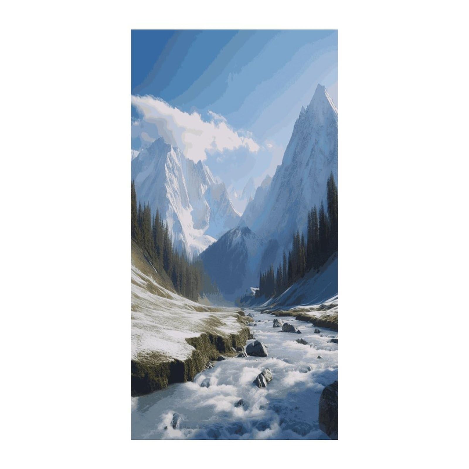 Adfgyerh Style Snowy Mountains Curtains，Polyester Blackout Extra Wide，Door Curtain， 35.4X 70.9 Inch For Temporary Room Dividers Bedroom Living Room，Room Darkening Curtains ，For Doorway Privacy For Wall Hanging Dec