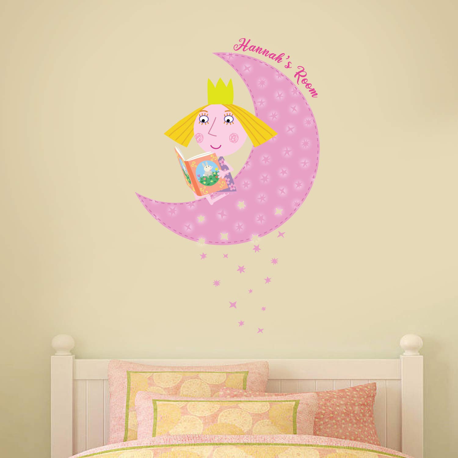 Beautiful Game Ben & Holly's Little Kingdom Holly Personalised Moon Wall Sticker Decal Vinyl (90Cm Height X 55Cm Width)