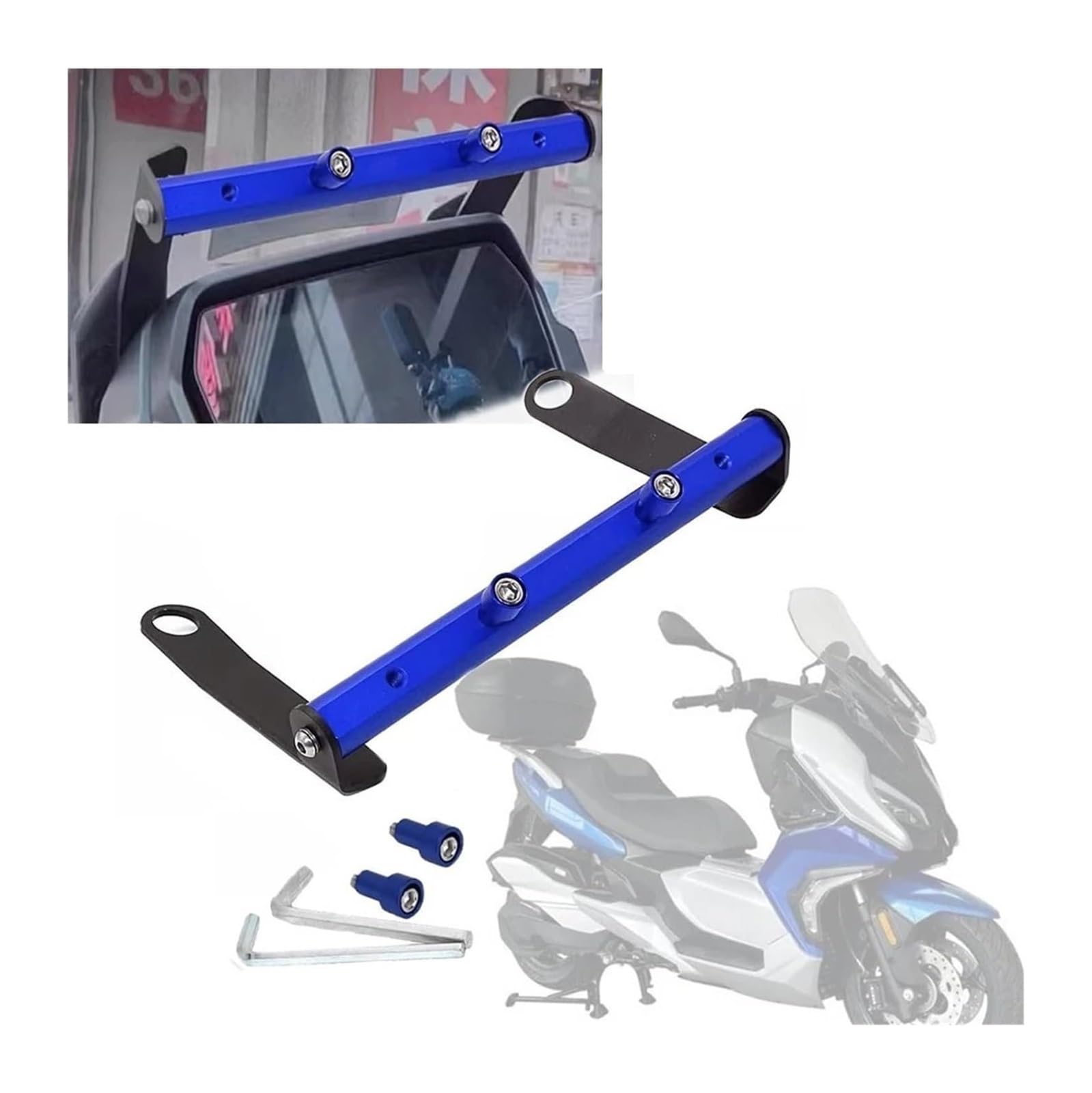 Navigation Mount Replacement Per VOGE SR4 Per MAX Per SR4MAX 350 Supporto Telefono Cellulare Navigazione GPS Parabrezza Anteriore Moto(Blu)