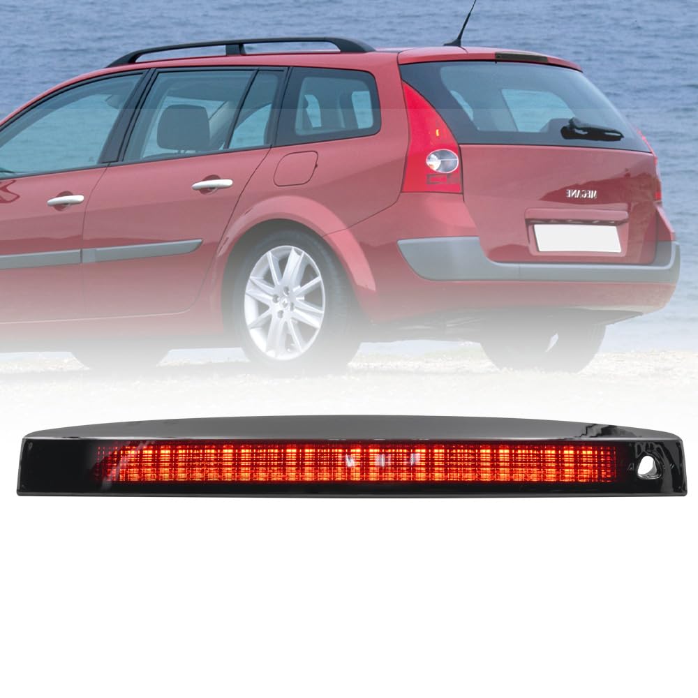Tercera luz de freno LED roja con lente ahumada para Ren/ault Megane II MK2 Estate, lámpara de parada de montaje alto, OEM #: 8200175538