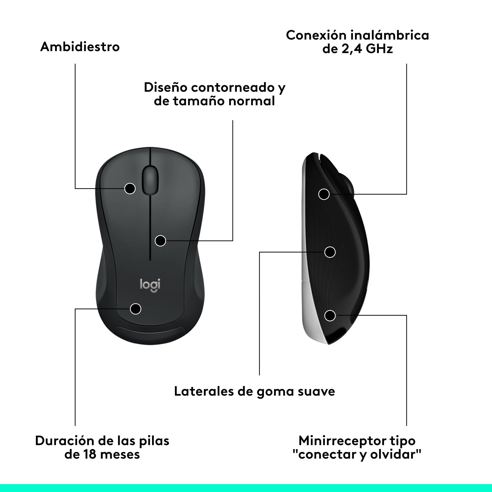 Logitech MK540 Advanced Combo Teclado y Ratón Inalámbrico para Windows, Receptor USB unificador de 2,4 GHz, Botones Multimedia, Batería de 3 años de duración, PC, Portátil, QWERTY Español - Negro