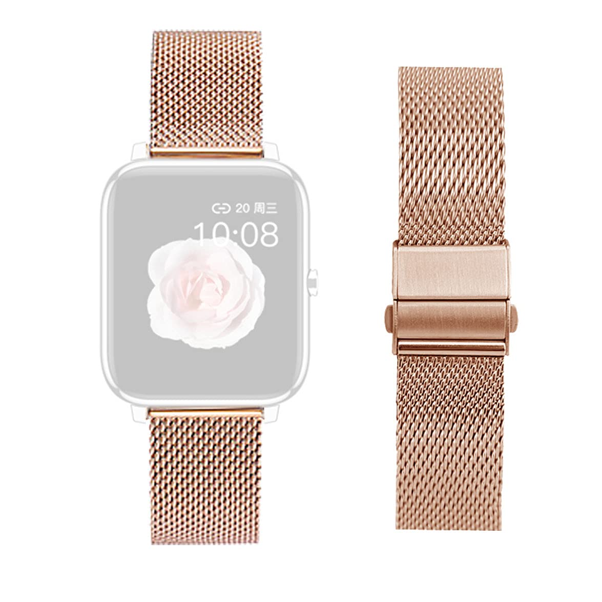 smaate Watch Band Compatible with Hero Band III Donerton, Popglory, CanMixs P22 1.4inch and Motast Mugu Chalyh P36A P36B, AGPTEK LW31 1.69inch Smartwatch, Replacement, Folding Clasp with Safety, Black