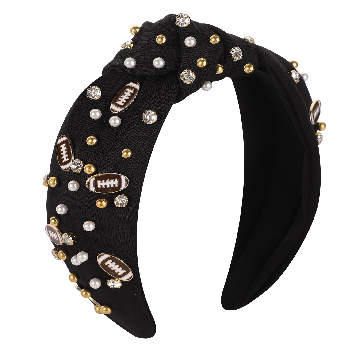 Football Headband for Women, Crystal Knotted Headband with