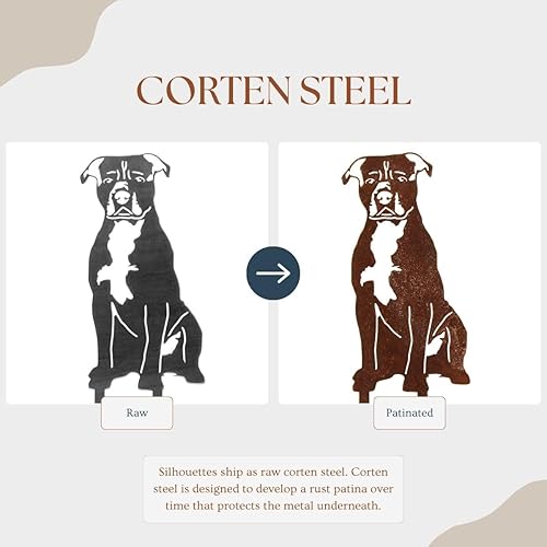 Miniatura 2 de My Metal Rescue Corten Steel Staffordshire Bull Terrier Dog Silhouette Yard Stake (Large)