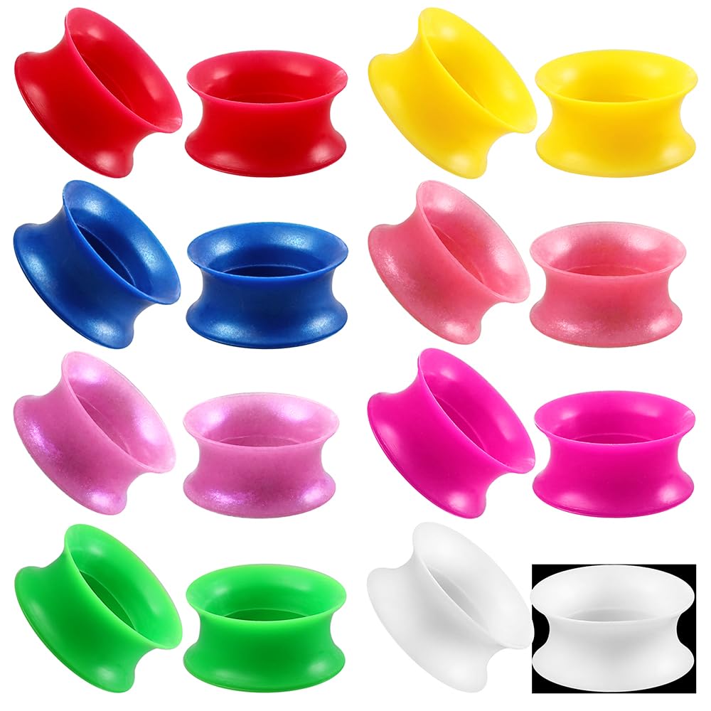 Pearl Silicone Plug/Tunnel Body Jewelry Pair Of Thin Silicone Ear Plugs ...