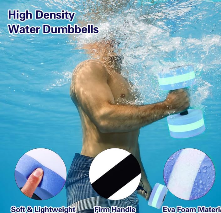 Miniatura 3 de Eanpet Pesas de agua deportivas para ejercicio de piscina, equipo de aeróbicos acuáticos, juego combinado de mancuernas de ejercicio acuático de