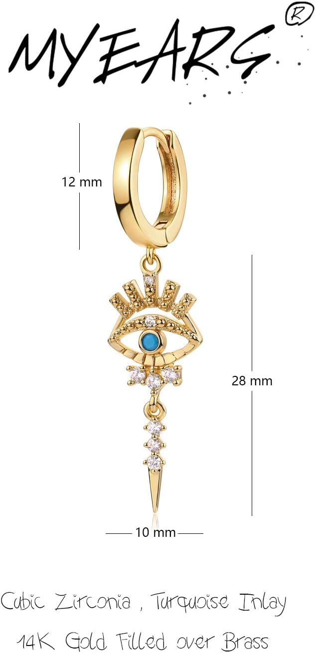 MYEARS Women Earrings Gold Huggie Hoop Dangle Drop 14K Gold Plated Small Simple Hypoallergenic Everyday Jewelry - Image 5