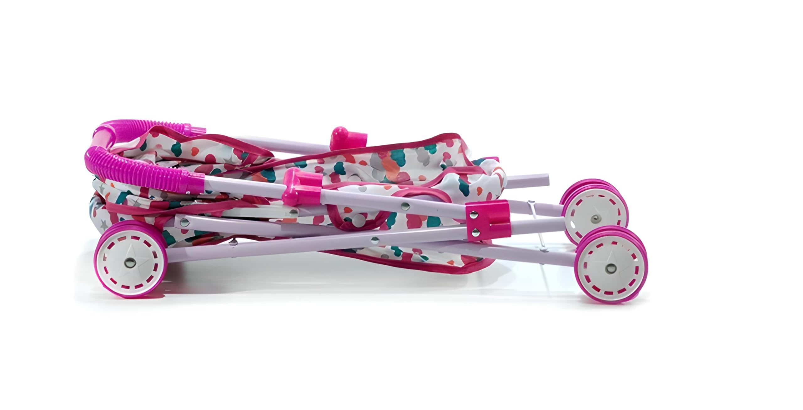 Passeggino per Bambole con Cappottina Pieghevole Metallo Plastica Carrozzina Richiudibile per Bambine Giocattoli Bimbe Passeggino per Bambole Passeggino Carrozzine (CARROZZINA METALLO IN SCATOLA)