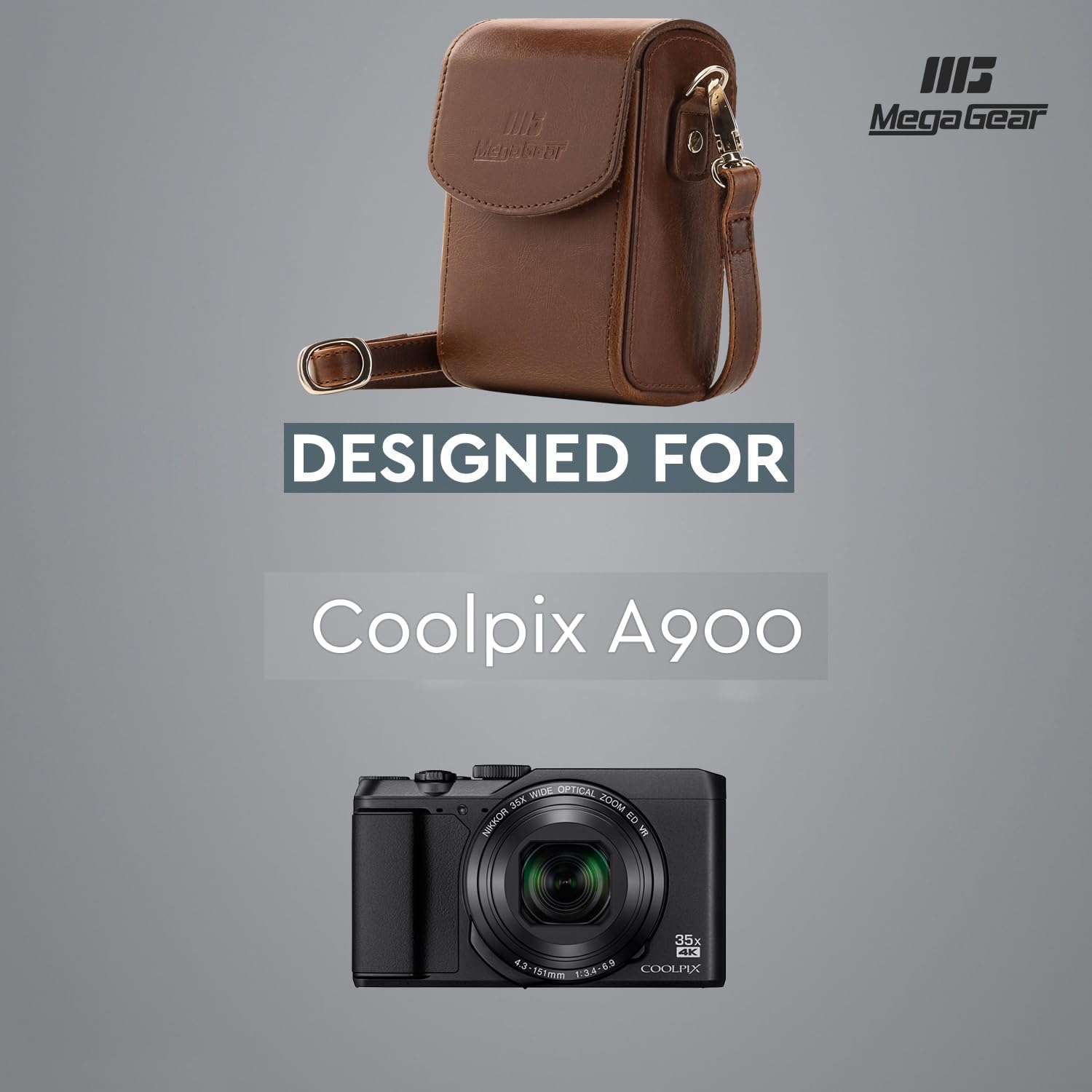 Amazon.co.jp: MegaGear レザーカメラケース Nikon Coolpix A900用