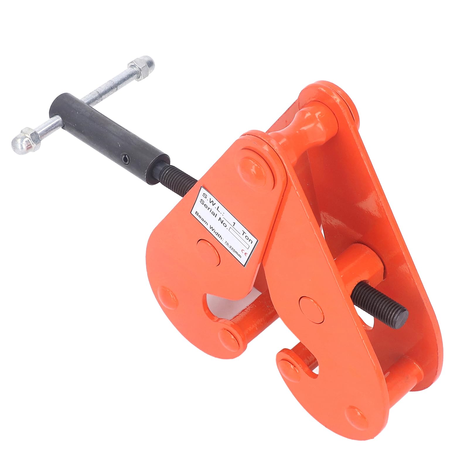 Ausla Pince de Levage de Poutre Verticale en Acier allié, capacité de 2 200 Lb, Filetée, Portée de 70 à 220 Mm, Forgée, Traitée Thermiquement, 5 Points de Pivotement, pour Gréement, Construction,