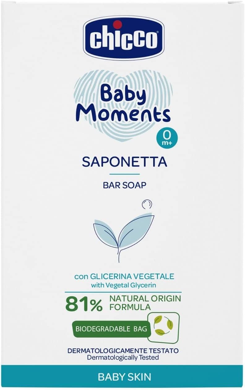 Chicco Baby Moments Bar Soap For Skin 0M 100Gr, Multi Color