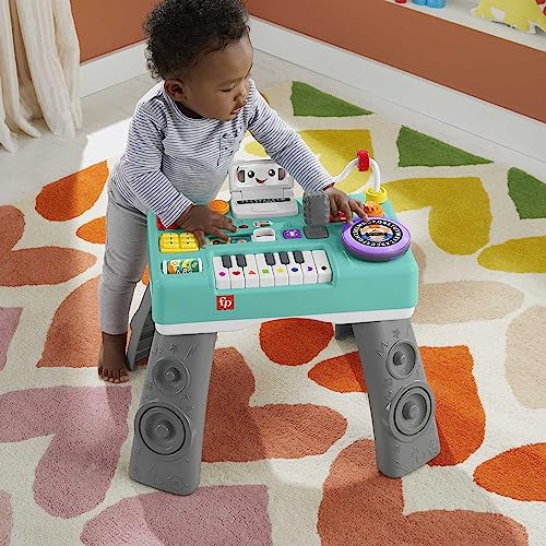 Image of Fisher-Price Learning Fun DJ Game Table - Musical Learning Toy with 3 Piano Play Modes Lights UK English Version HRB66