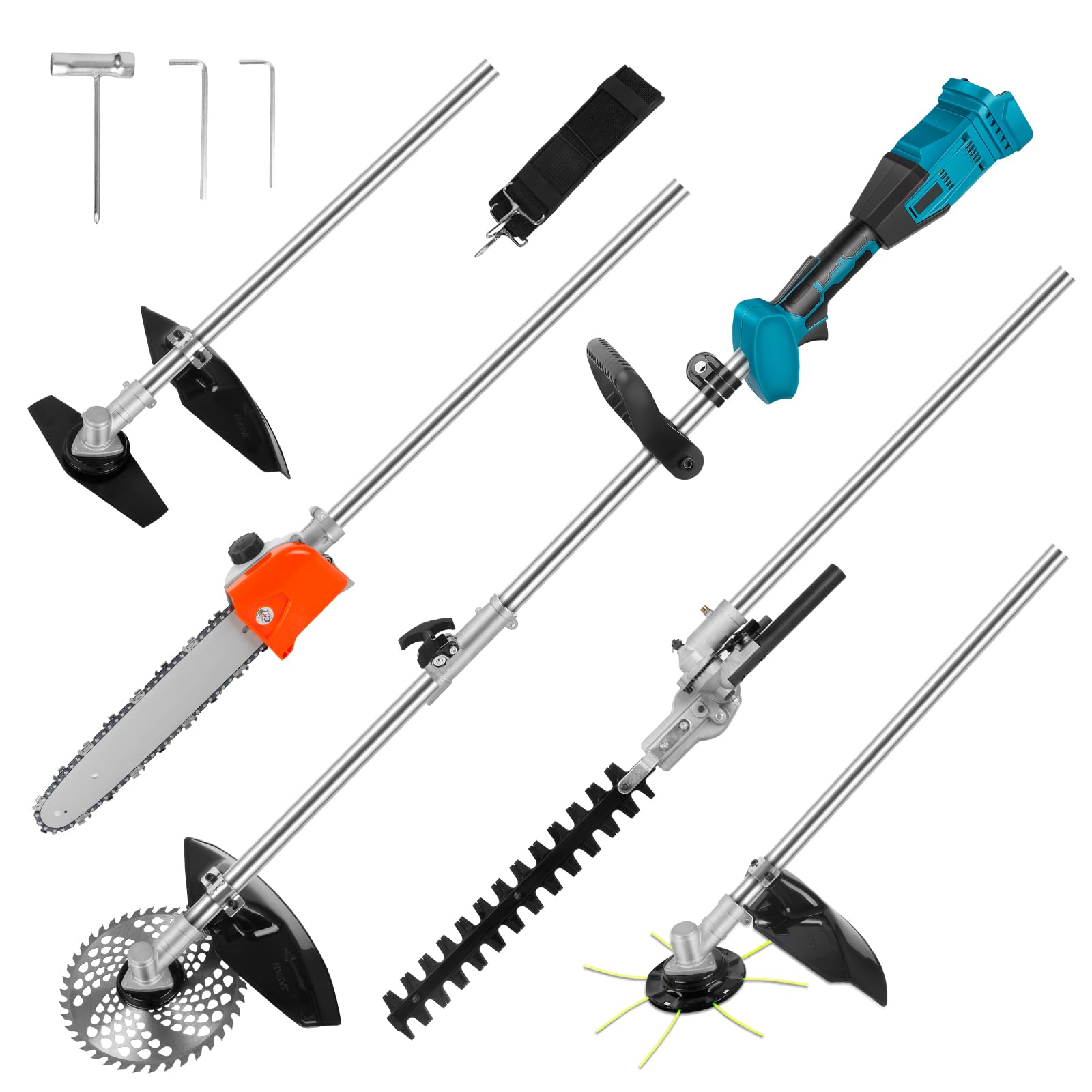 Multiherramienta 4 en 1, Cortasetos, Motosierra, Recortadora, cortacésped, Compatible con Makita 18 V MAX batería