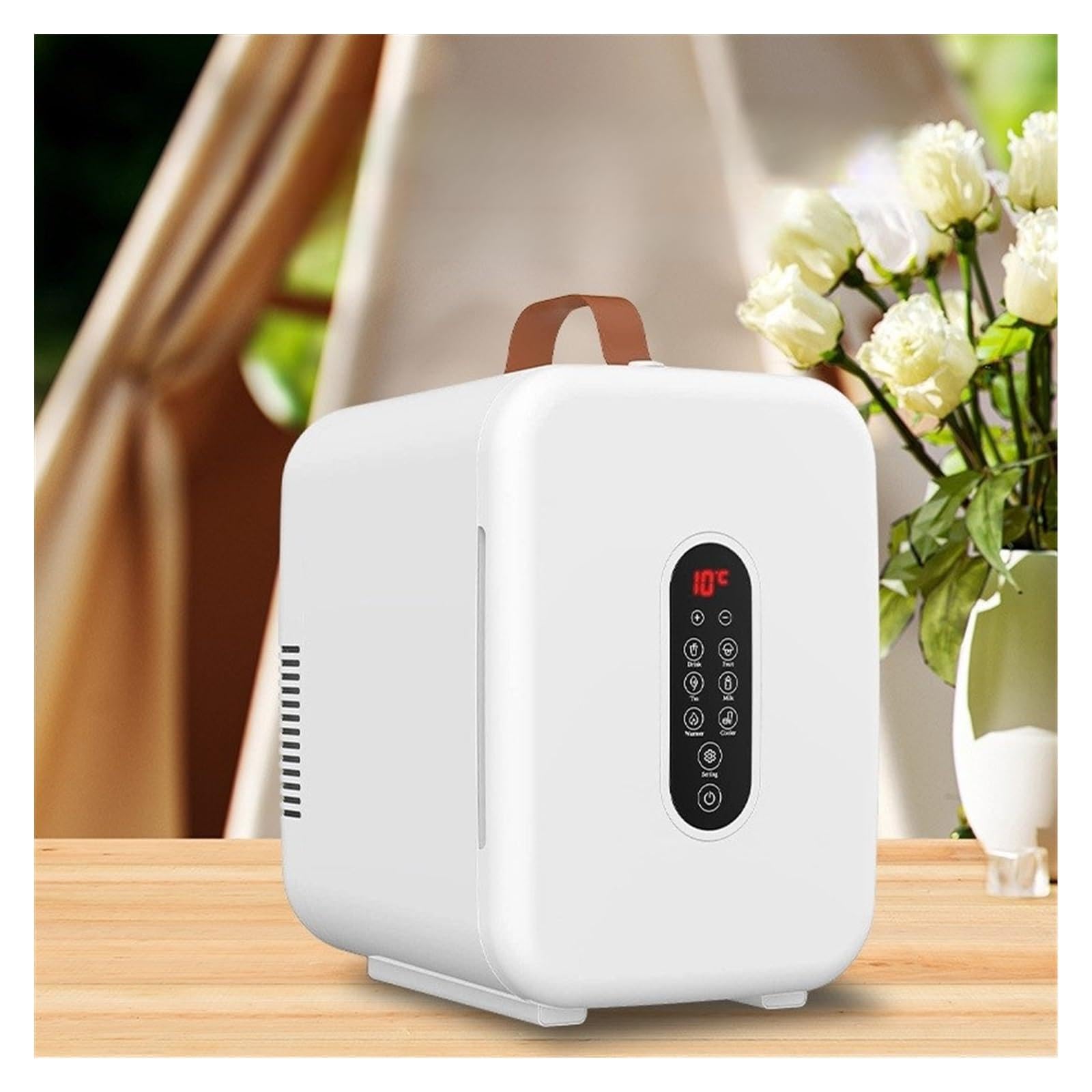 Refrigerador for Coche de 10 l, Mini refrigerador for el hogar, Doble propósito, calefacción y refrigeración, 220-240 V, 30-60 W(Only Wheel)
