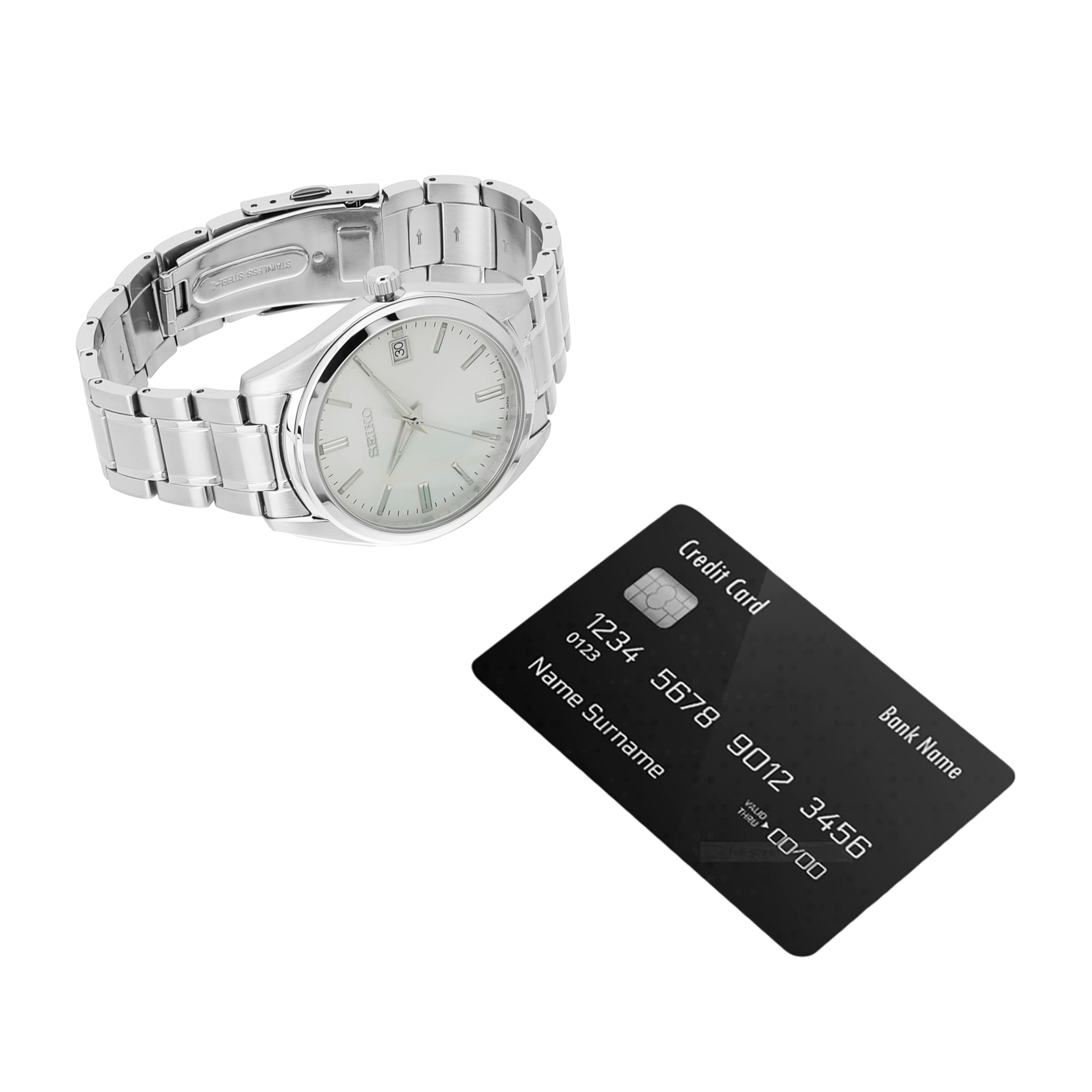 Seiko Quarz Herren-Uhr Edelstahl mit Metallband SUR307P1
