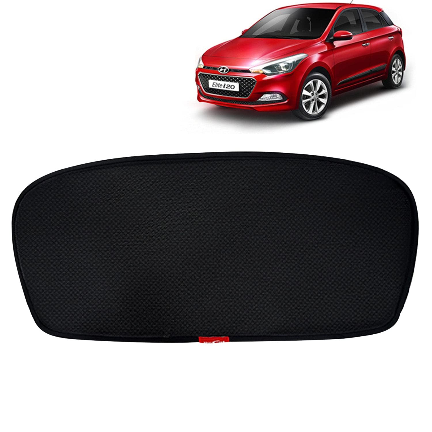 KINGSWAY® Elite I20 Car Sun Shade Rear Windshield Non Magnetic Fix Type Curtain for 2014 to 2017 Model, Compatible with Hyundai Elite I20 Only, Car Dicky Sunshade, Black, 1 Piece