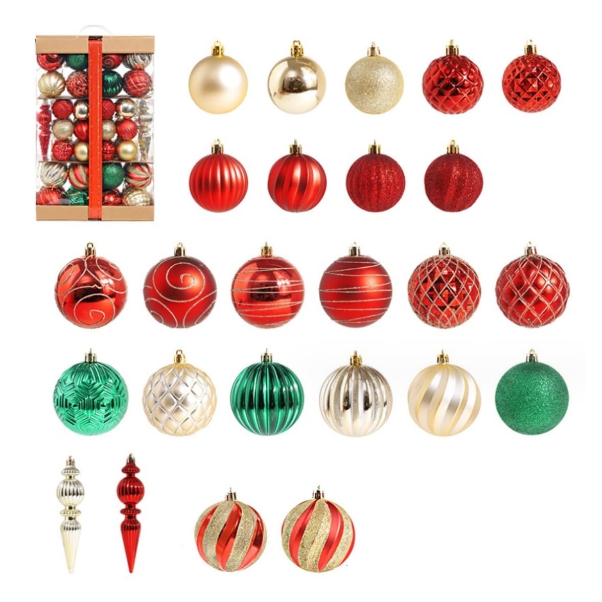 Set de Bolas de Navidad Bolas de Navidad 70 Uds Bolas De Navidad Inastillables Decoraciones Para Árboles De Navidad Adornos Bolas Navidad Colgante Decoración Navideña Bolas para Arbol de Navidad ( Col