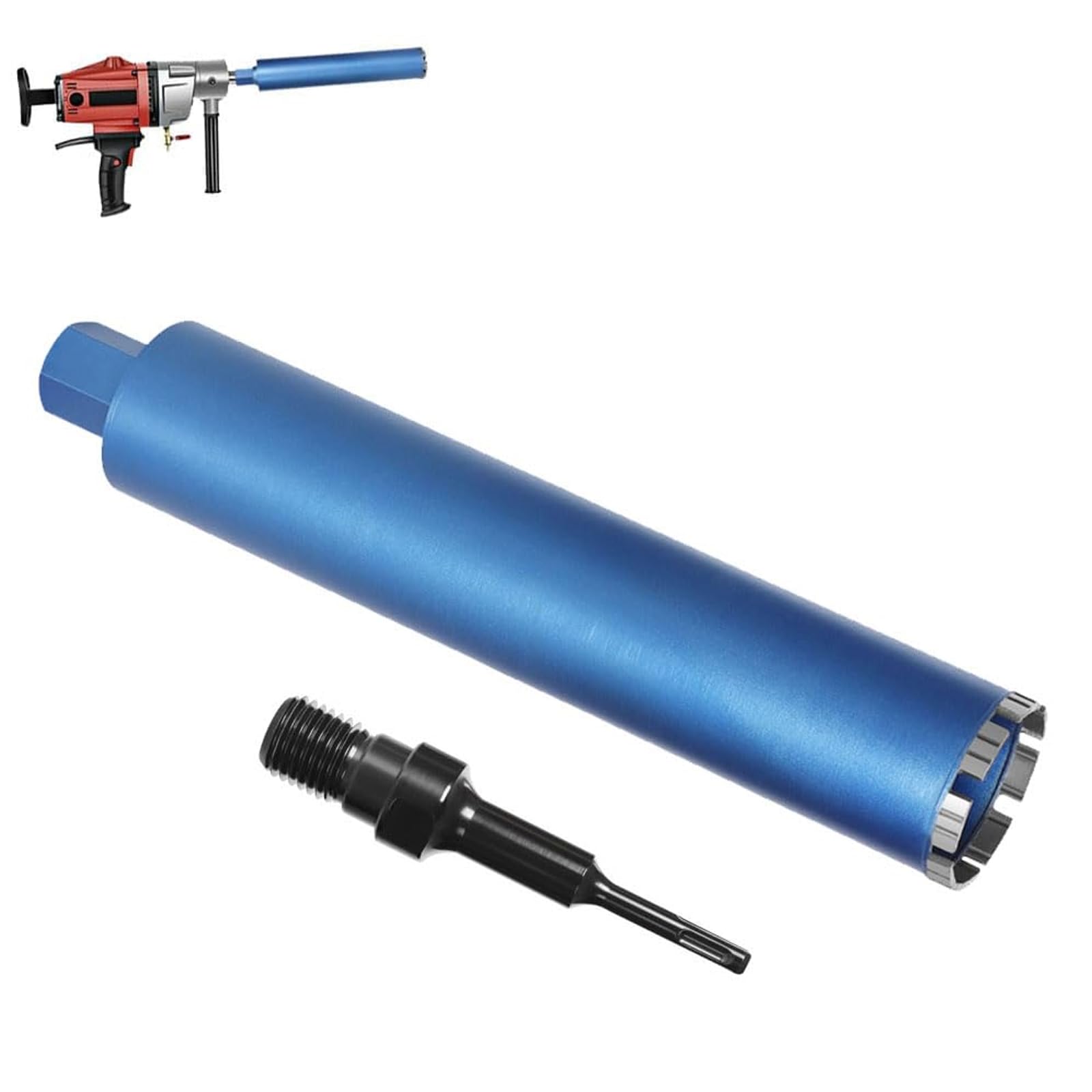 1 ¼ UNC - Punta diamantata con Turbo da 10 mm, lunghezza 460 mm, diametro 122 mm, 10 segmenti, SDS-plus, punta diamantata per trapani a nucleo, trapano a corona per trapano a secco e a umido per