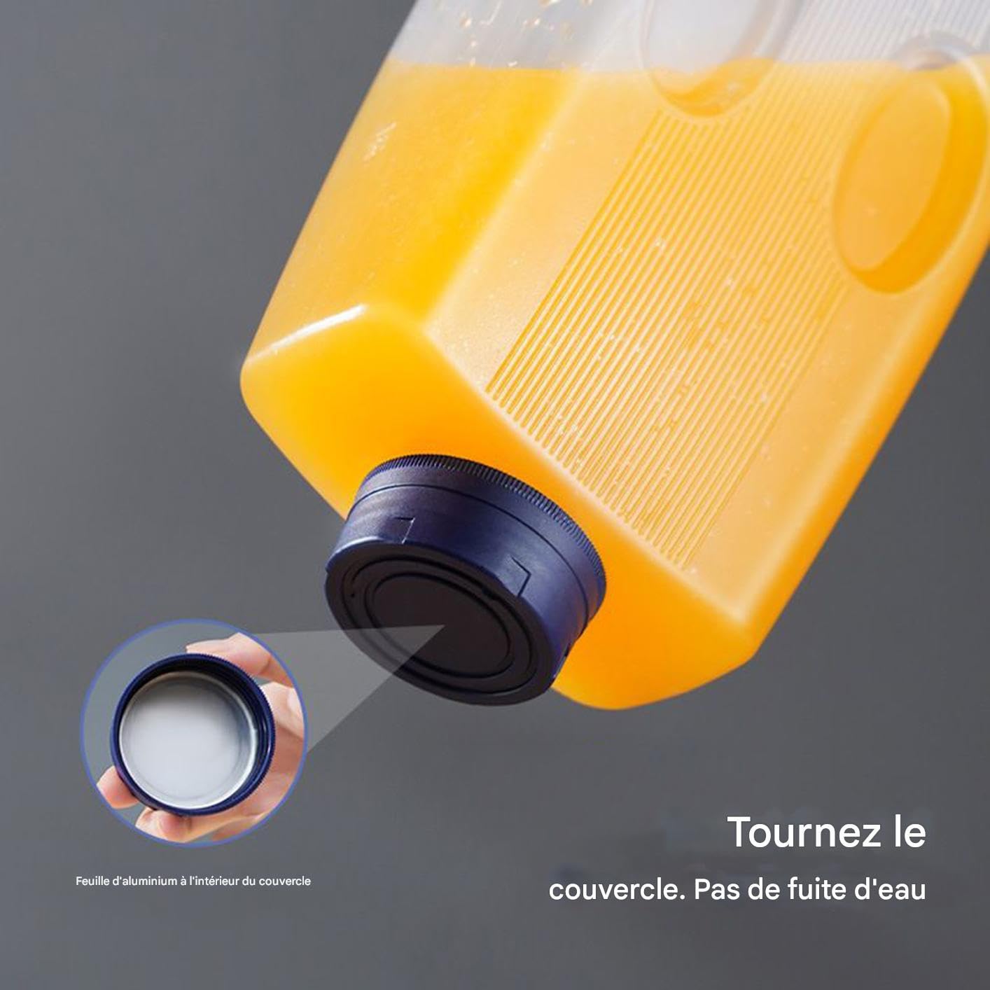Bouteille à Jus 2L Distributeur de Boissons Froides pour Réfrigérateur avec Couvercle