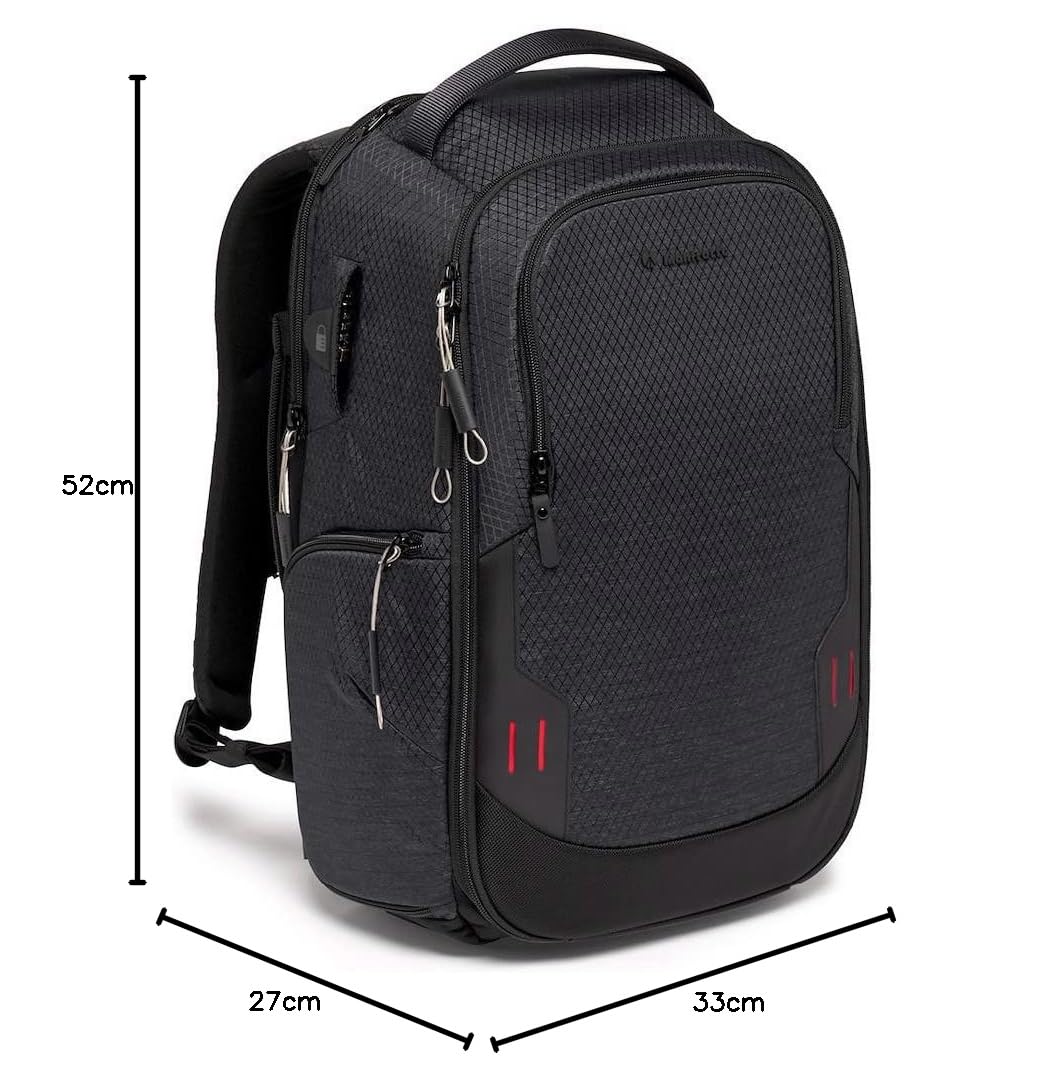 Manfrotto PRO Light Frontloader M, Zaino Fotografico Professionale per Fotocamere, Accesso Laterale e Frontale, Attacco per Treppiede, Zaino Imbottito con Divisori Intercambiabili, Nero