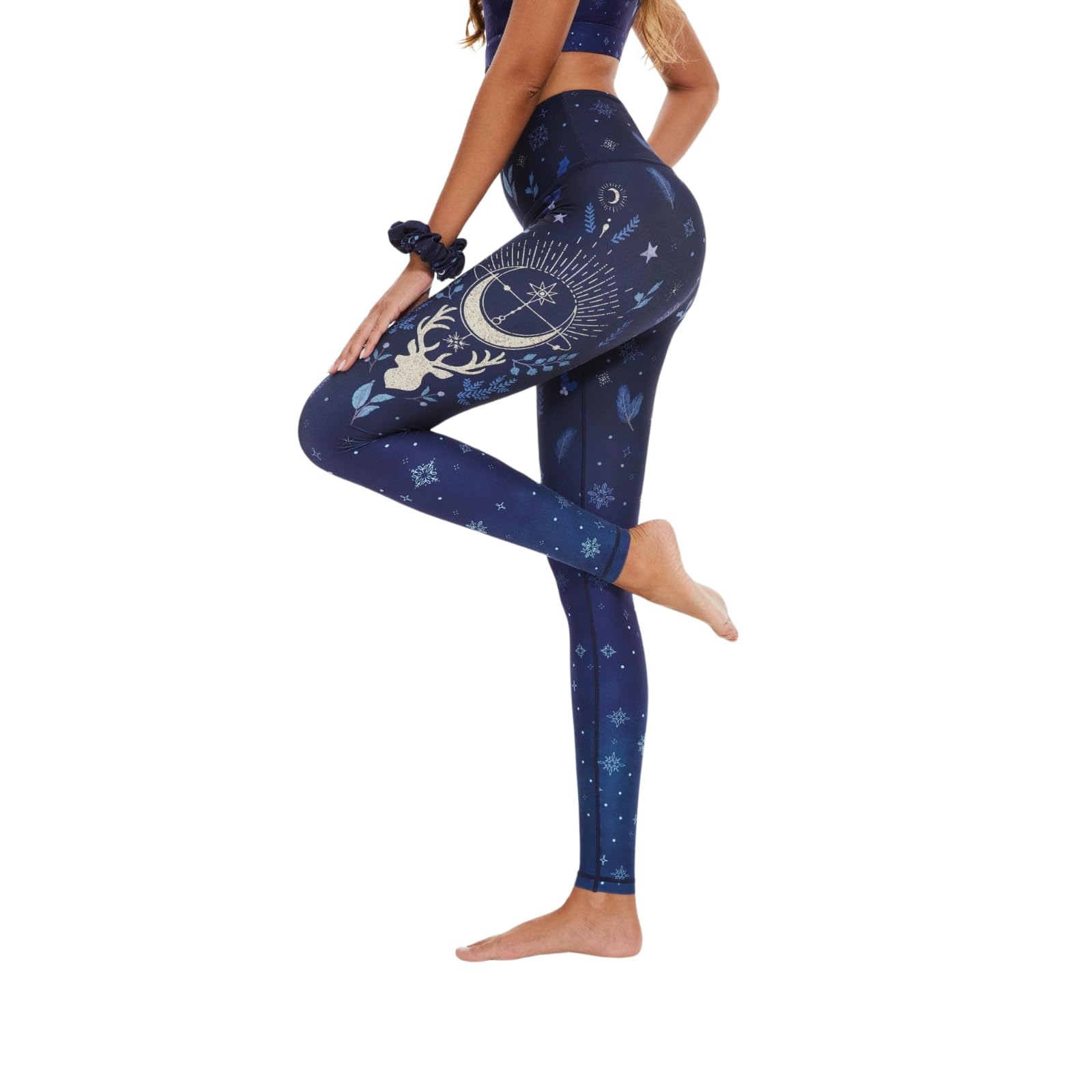 Legging Yoga Femme FLYILY - Taille Haute - Motif Aquarelle - Polyester/Élasthanne