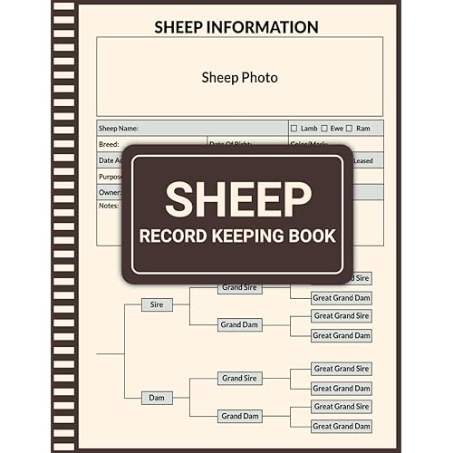 Sheep Record Keeping Book: Sheep Farming and Raising Log Book, Keep Track of Sheep Profiles, Medical, Breeding, Lamping, Feed, Weight, and Wool Production