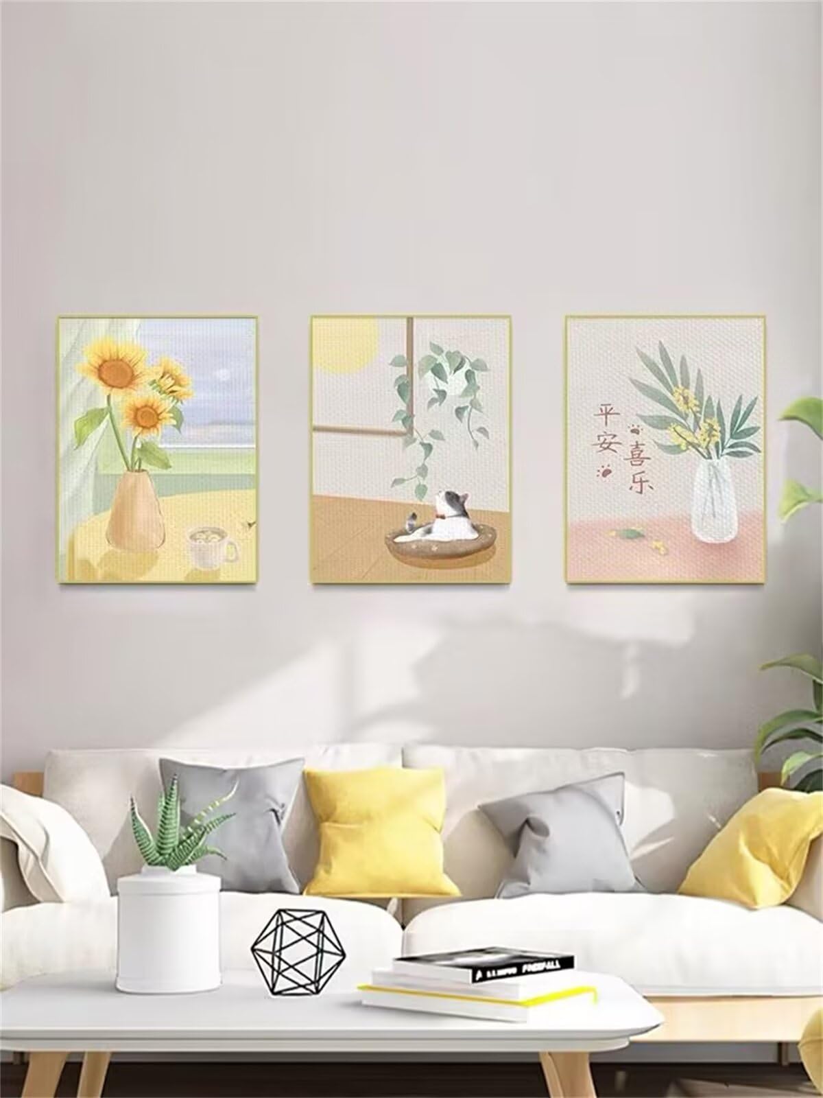 Peinture Diamant Chat et Tournesol 5D pour Créer un Moment de Détente en Famille ce Noël