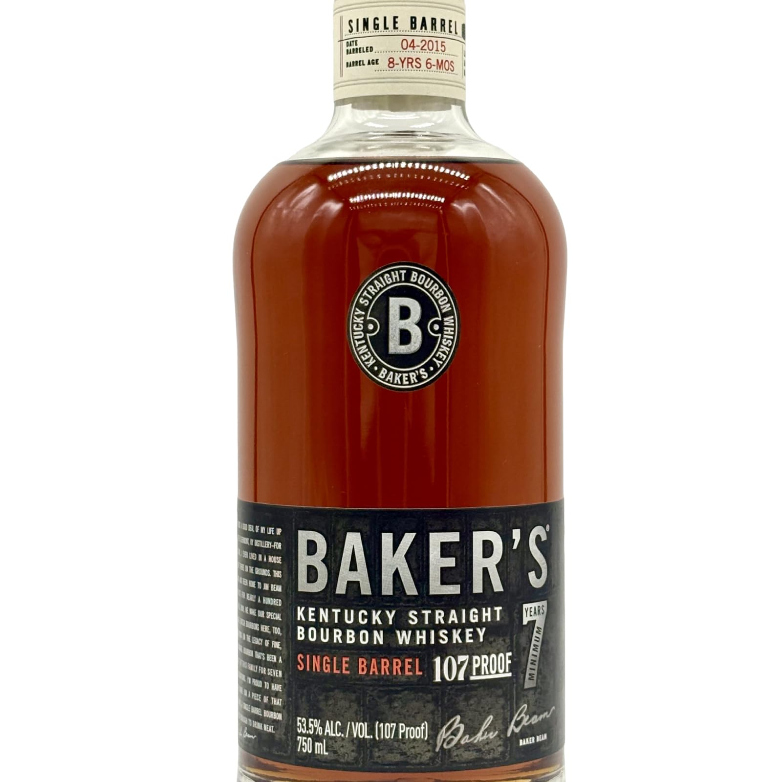 未開栓　BAKER'S ウイスキー　107プルーフ　750ml　53.5度 Amazon.co.jp: ベイカーズ 7年 107プルーフ 53.5度 750ml シングル