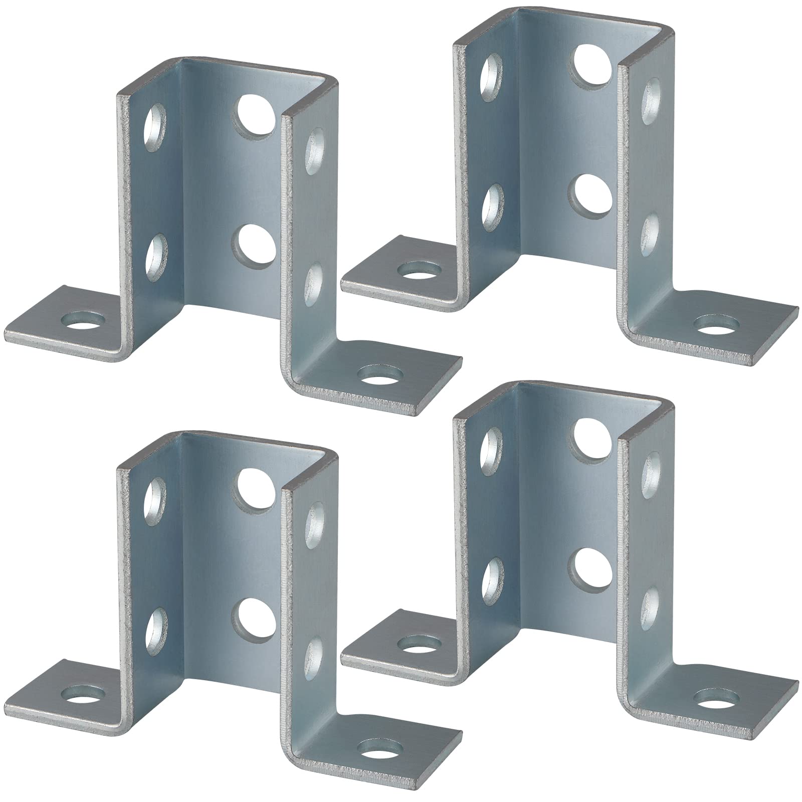 Skelang4 Pcs Wing Shape 90 Degree Fitting Connector Bracket 8 Holes Fitting 1/2" Bolts in 1-5/8" Strut Channel