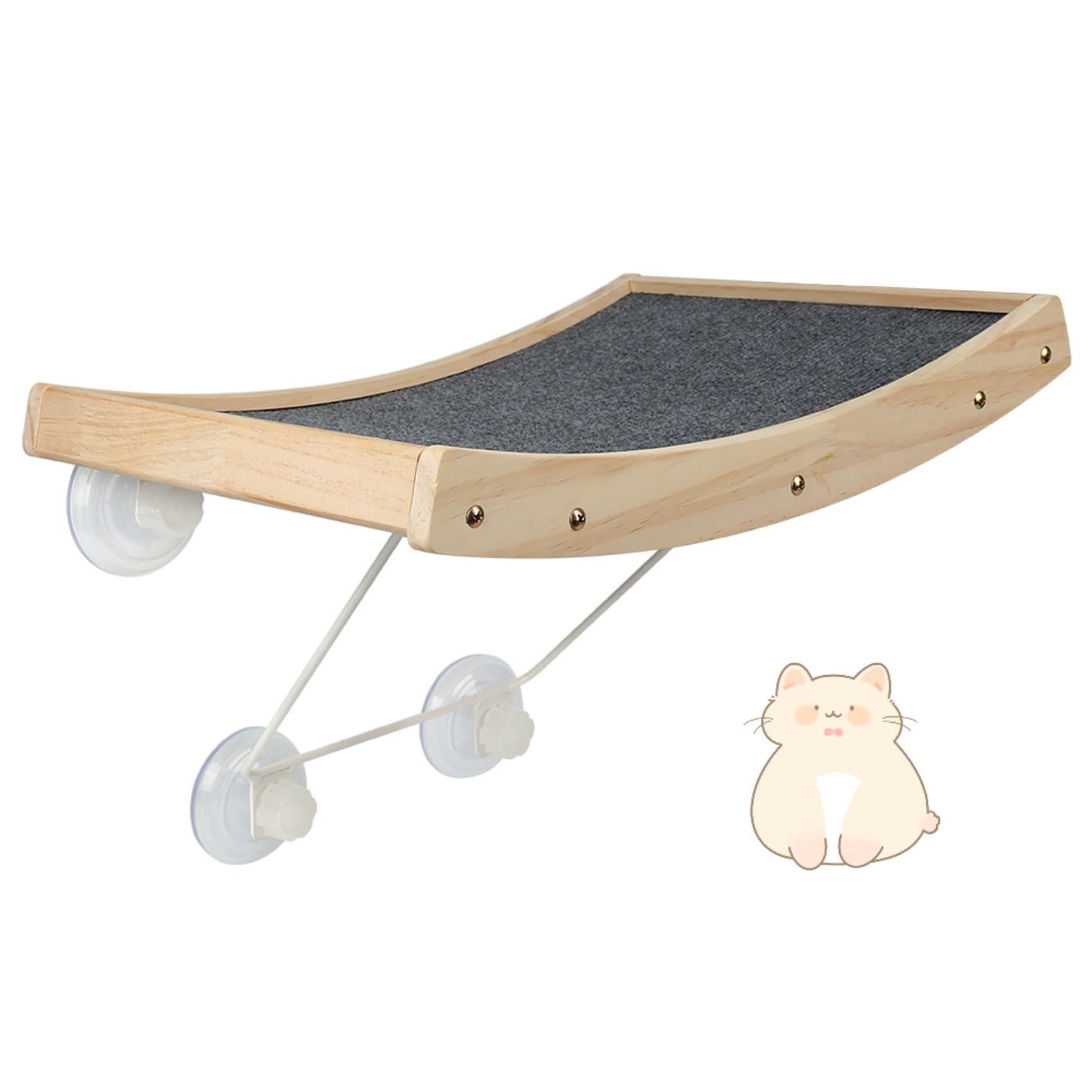 Hamaca gato ventana | Hamaca de ventana para gato, hamaca para gato, ventana, cama, gato, madera, percha de ventana para gatos con ventosas, soporte seguro hasta 18 kg
