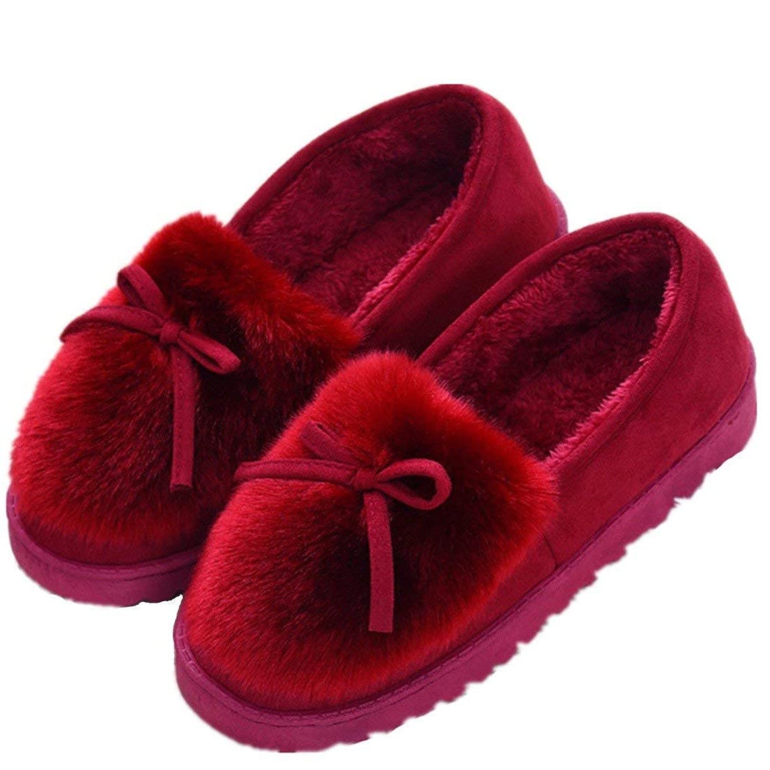 Pantofole da Donna Inverno All'aperto Caldo Peluche Morbido Impermeabile Ecopelliccia per la casa con Pantofole Mocassini