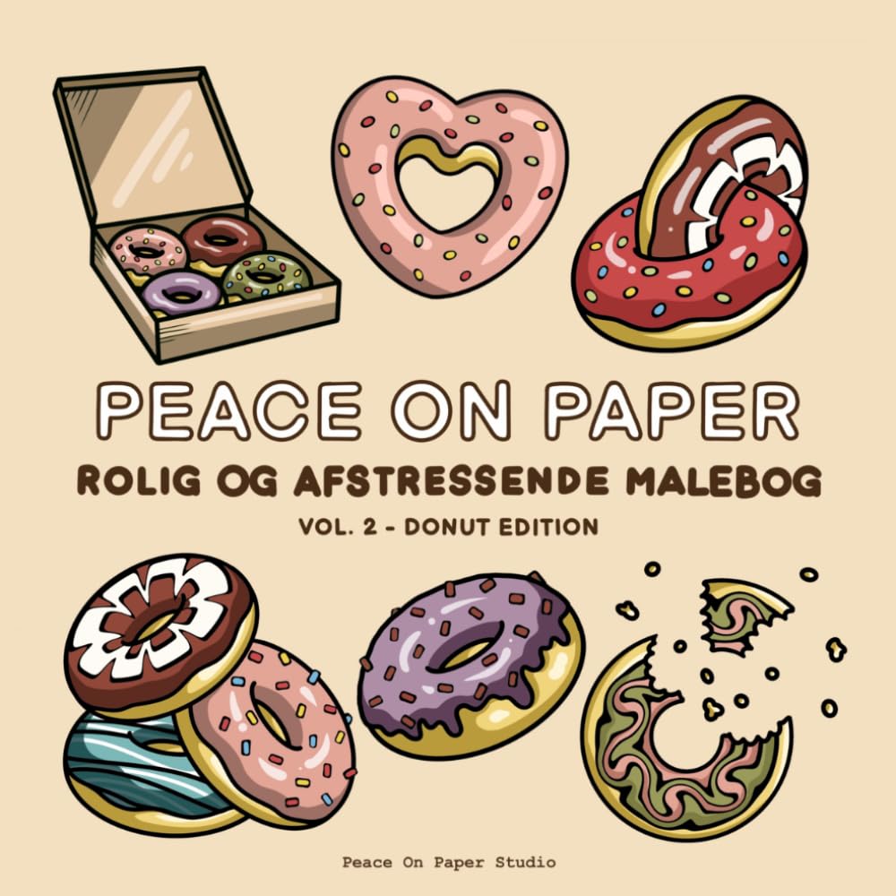 Peace On Paper: Rolig Og Afstressende Donut Malebog For Voksne Og Teenagere - Volume 2 (Relaxing Coloring)