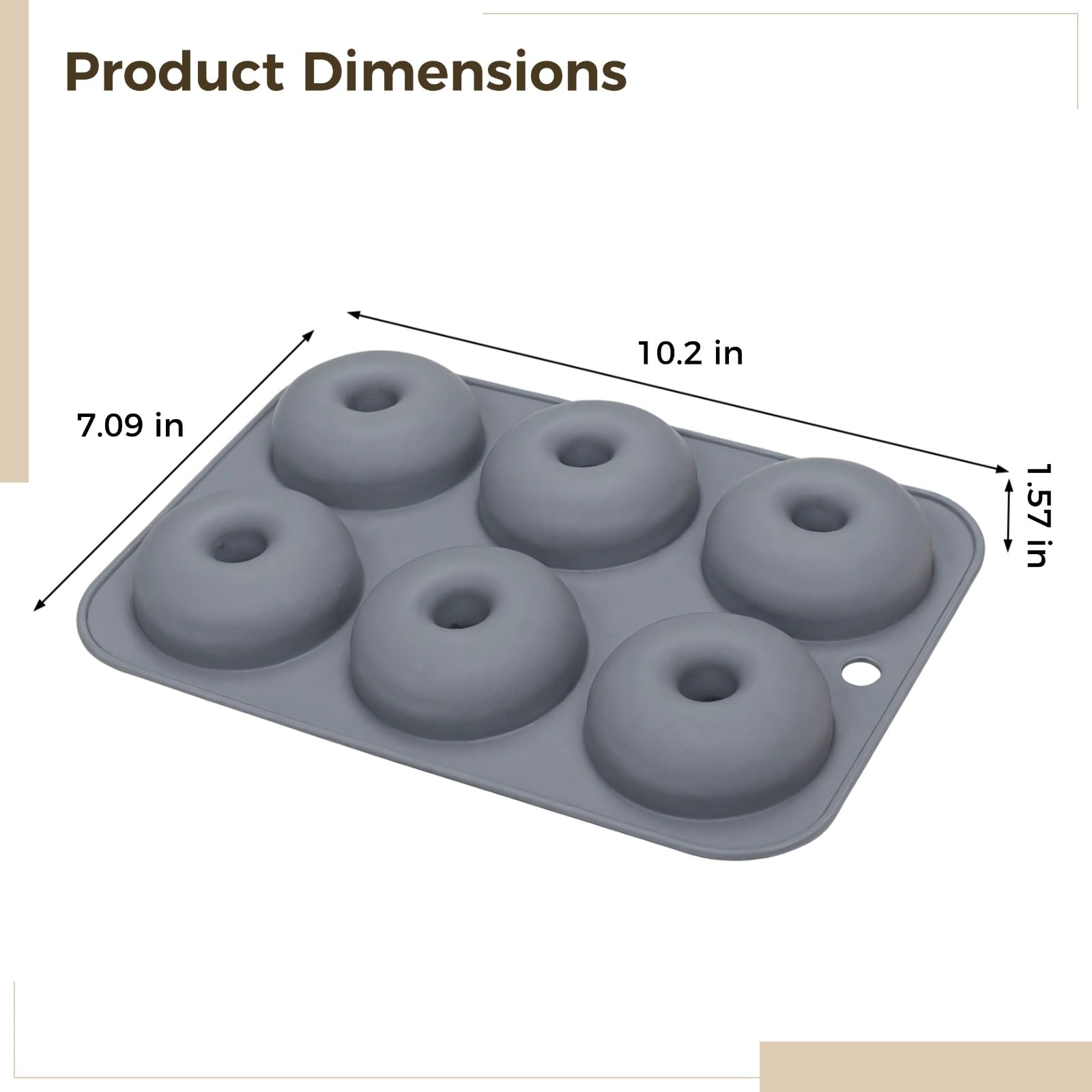 Silikon Backformen für Donuts, 3er Set Donut Backformen, Pink, Blau, Grau, 6 Mulden Design, Bagel Formen für selbstgemachte Backwaren