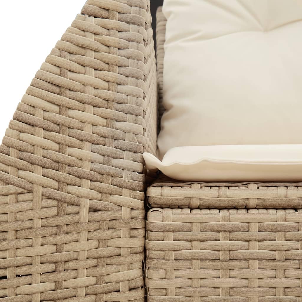 vidaXL Canapé de Jardin avec Coussins 2 Places, Siège avec Housse, Meuble de Terrasse Patio Balcon Extérieur, Beige Résine Tressée