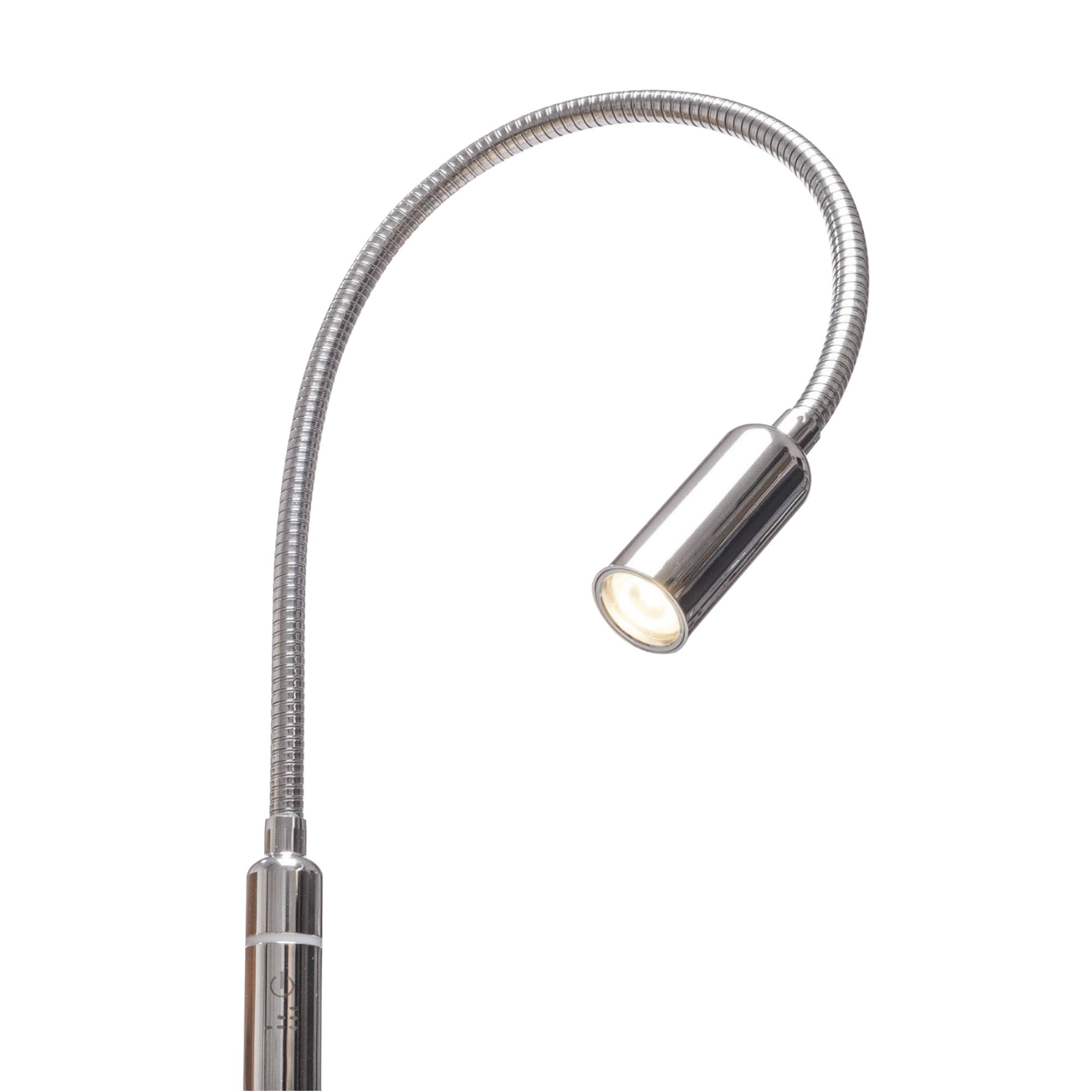 kalb Material für Möbel 3W LED Bettleuchte dimmbar Leseleuchte Nachttischlampe Bettlampe Leselampe, Auswahl:1er Set chrom